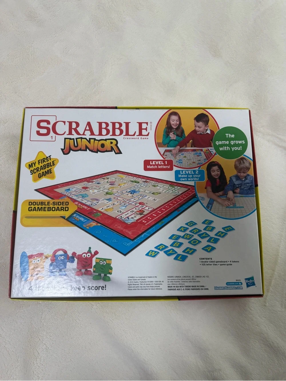 Hasbro Scrabble Junior Game - Red, Yellow, Green, Blue